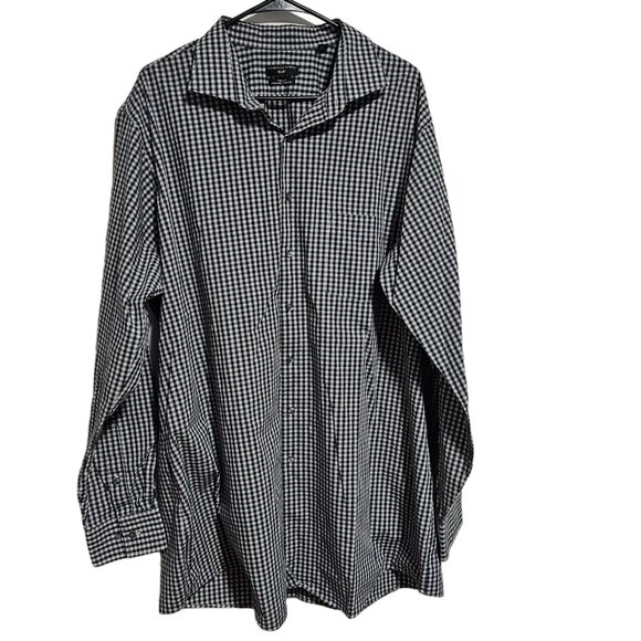 Shaquille ONeal Button Up Shirt Mens Size XL Tall Fit Cooling Stretch Plaid - Picture 1 of 6